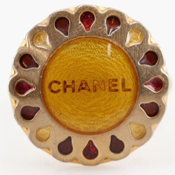CHANEL Flower motif Ring Free size Plated Gold #6.6(US Size) flour 4.5g Women - Picture 4 of 9